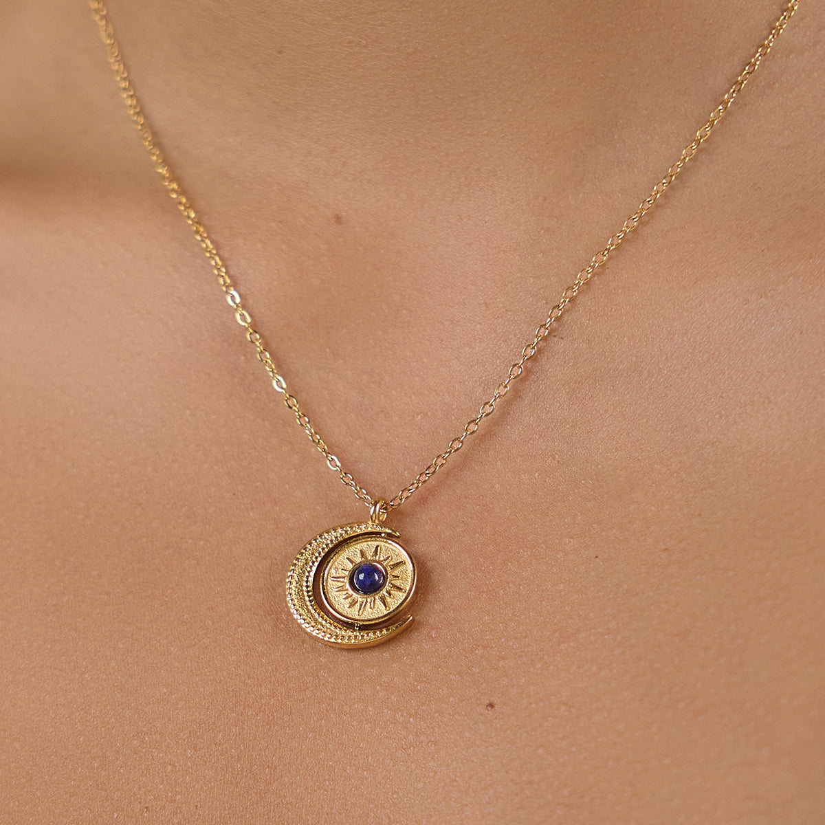 J&D  Rotating Sun Moon Pendant