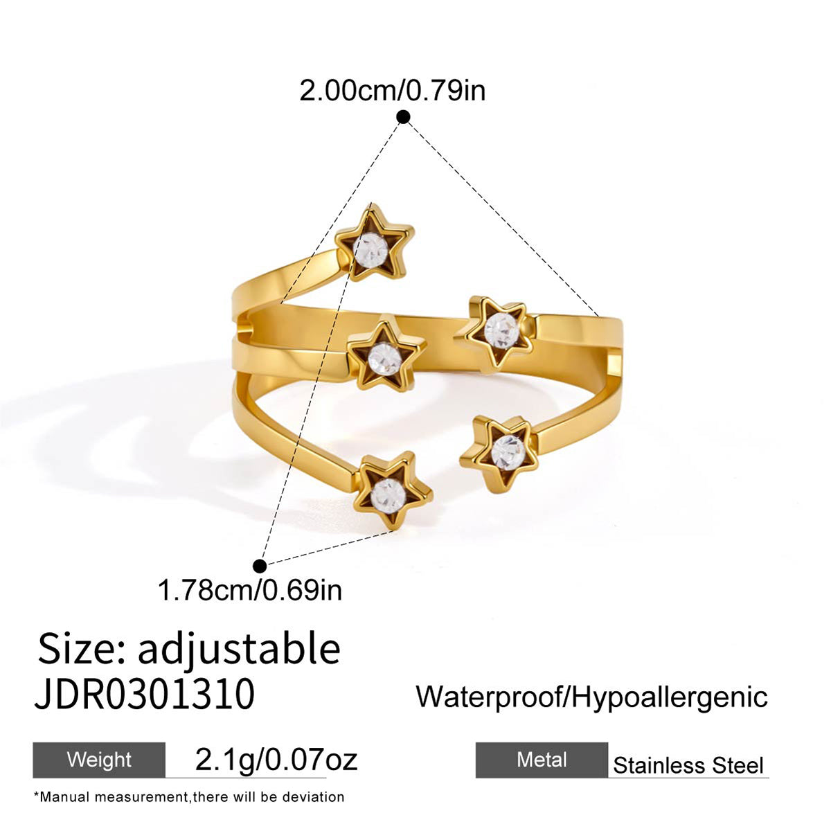 J&D Star Ring Sparkling