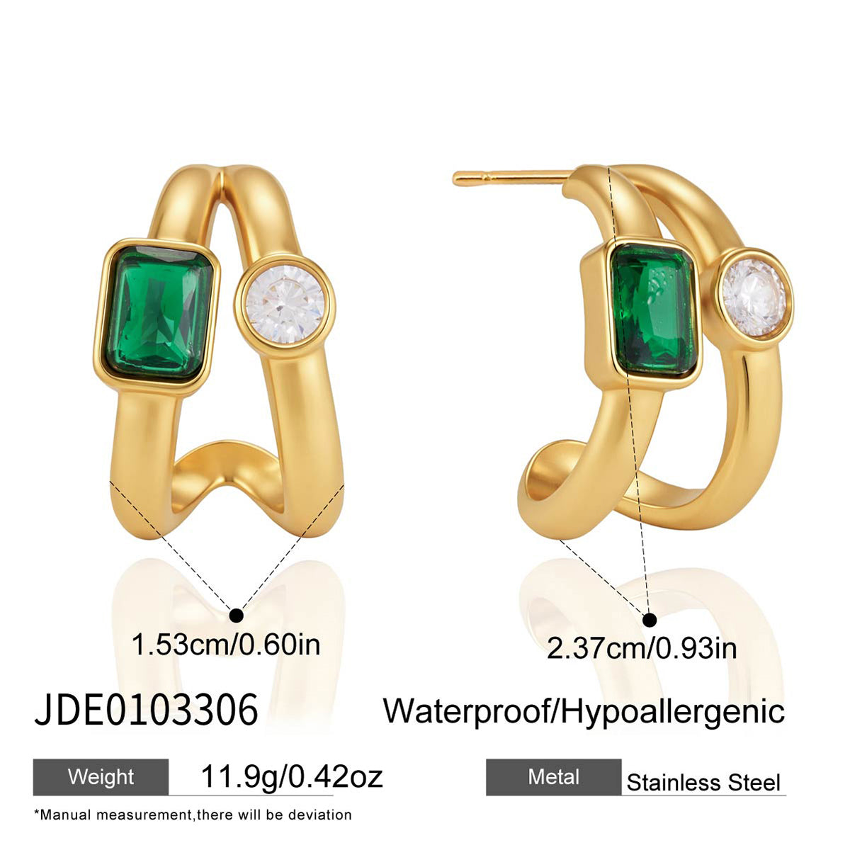 J&D  C Shape Earrings