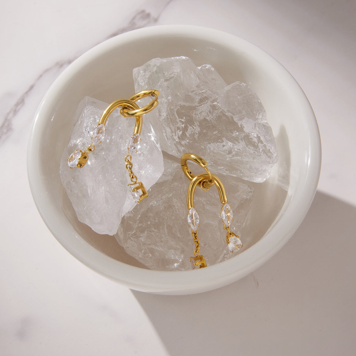 J&D  Marquise Pear Zirconia Tassel Drop