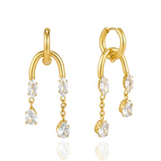J&D  Marquise Pear Zirconia Tassel Drop