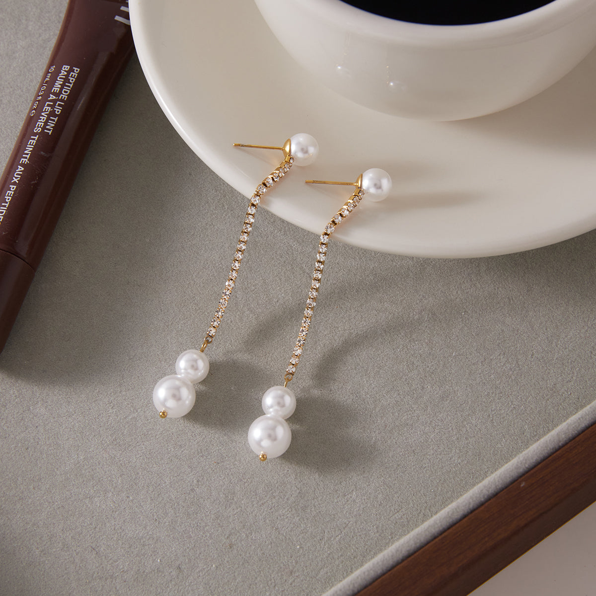 J&D   Long Rhinestone Tassel Drop