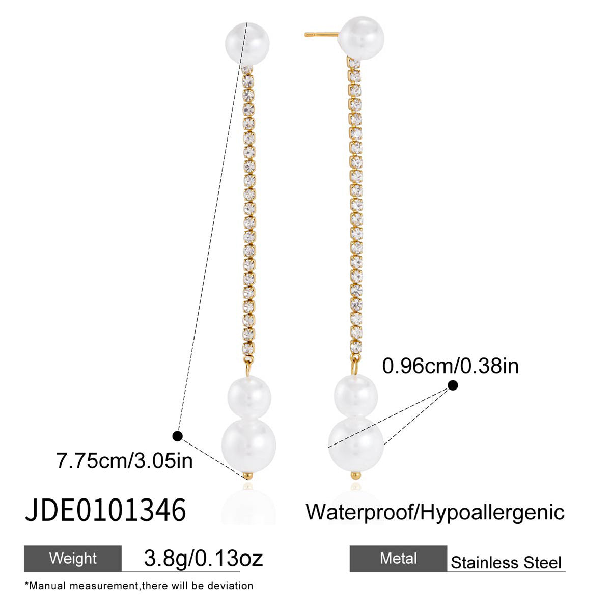 J&D   Long Rhinestone Tassel Drop