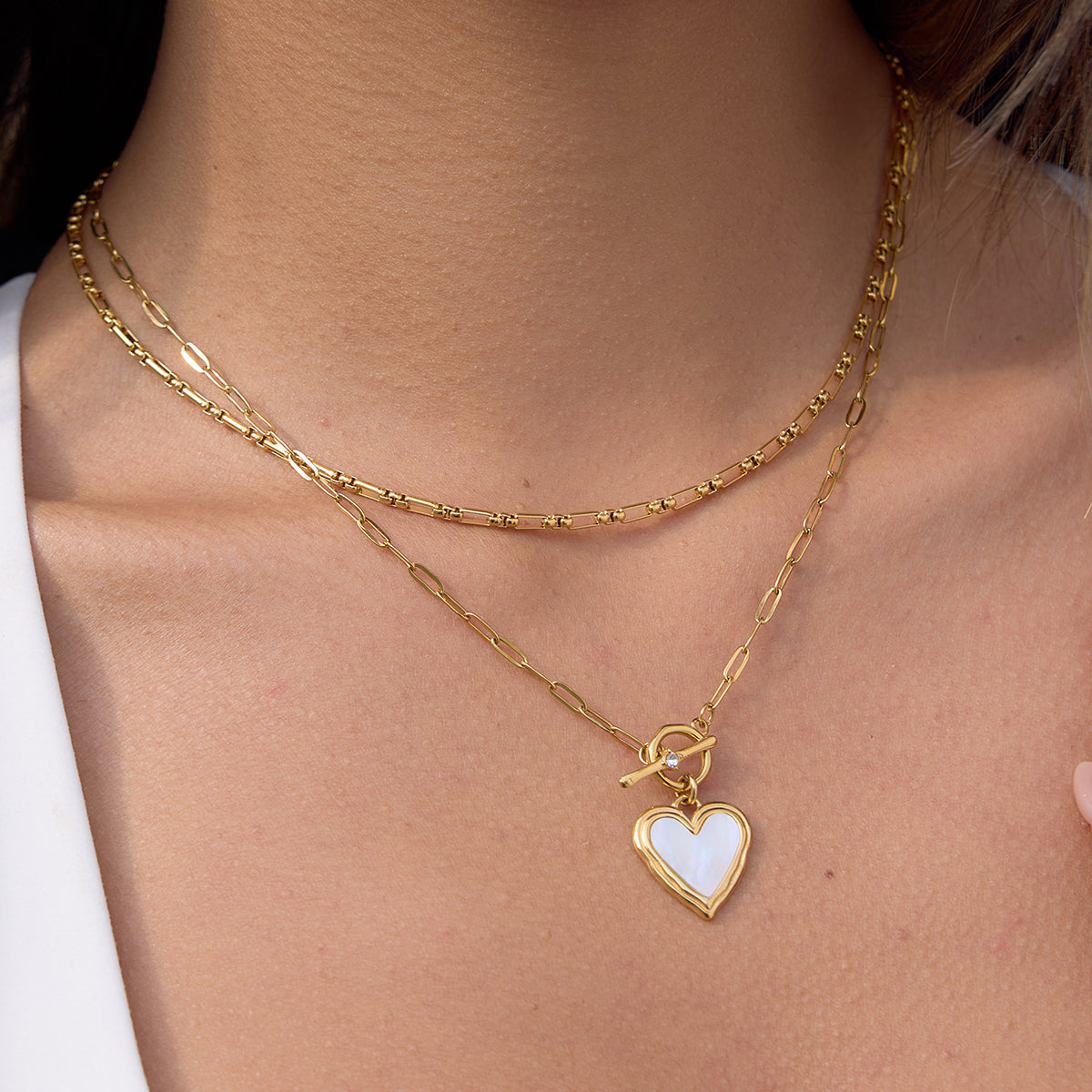 J&D   Trendy Minimalist Box Chain Necklace