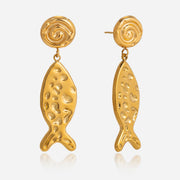 J&D  Hmmered Spiral Fish Pendant