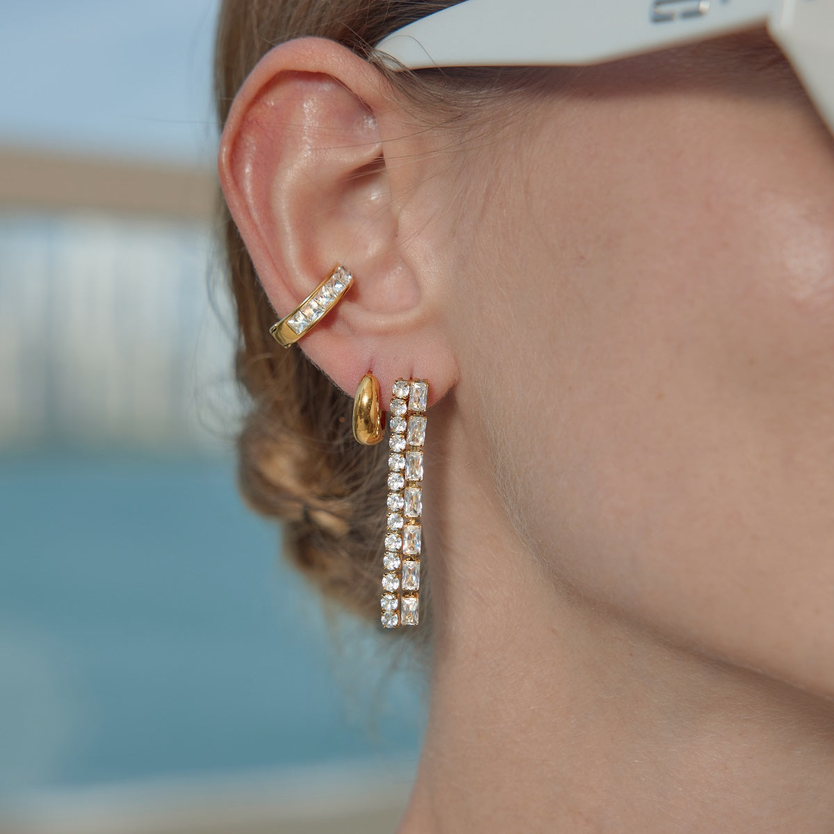 J&D  Fashion White Round Cubic Zirconia