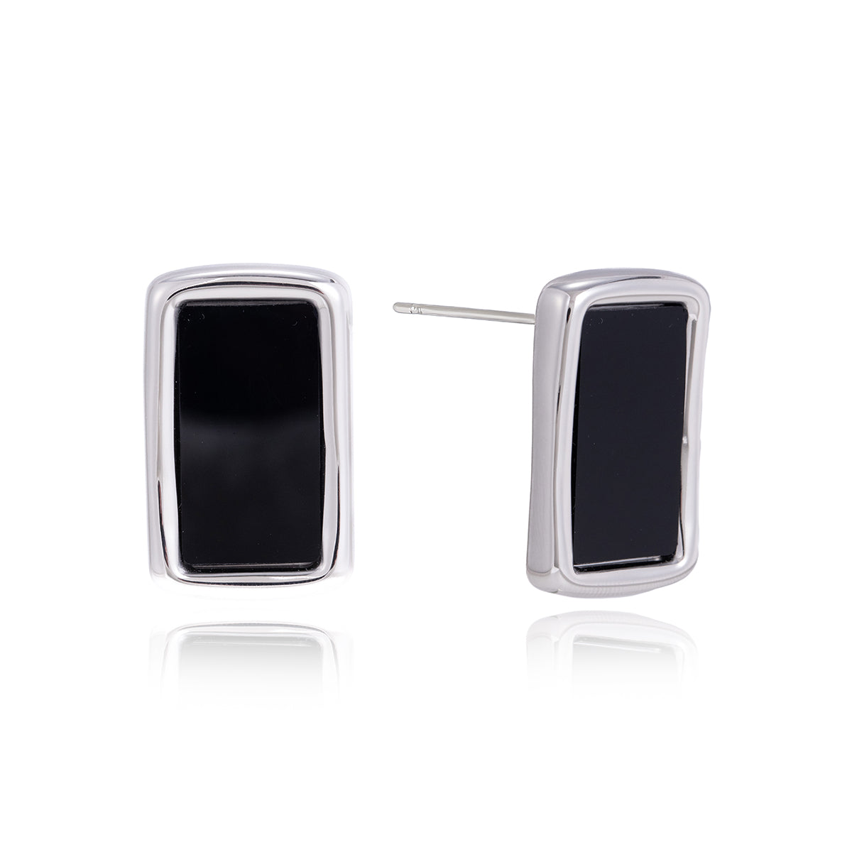 J&D   Black Acrylic White Zircon