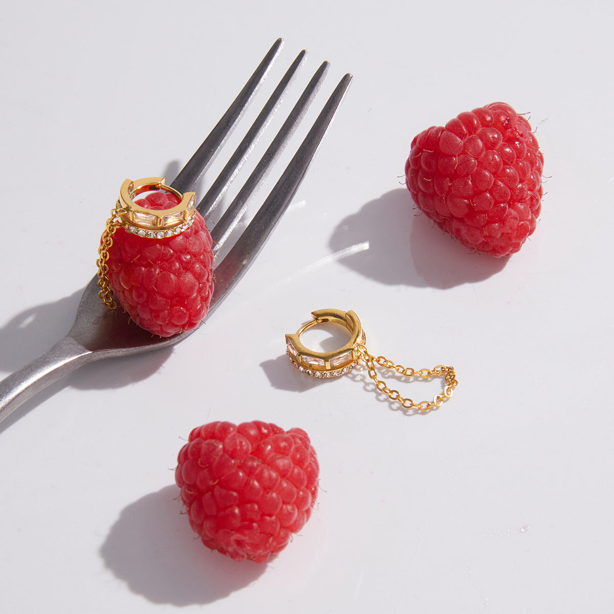 J&D   Rectangular CZ Chain Tassel Drops