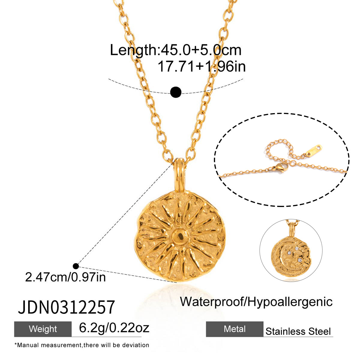J&D  Classic Rhinestone Moon Sun Sand