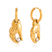 J&D  Crab Claw Drop Earrings