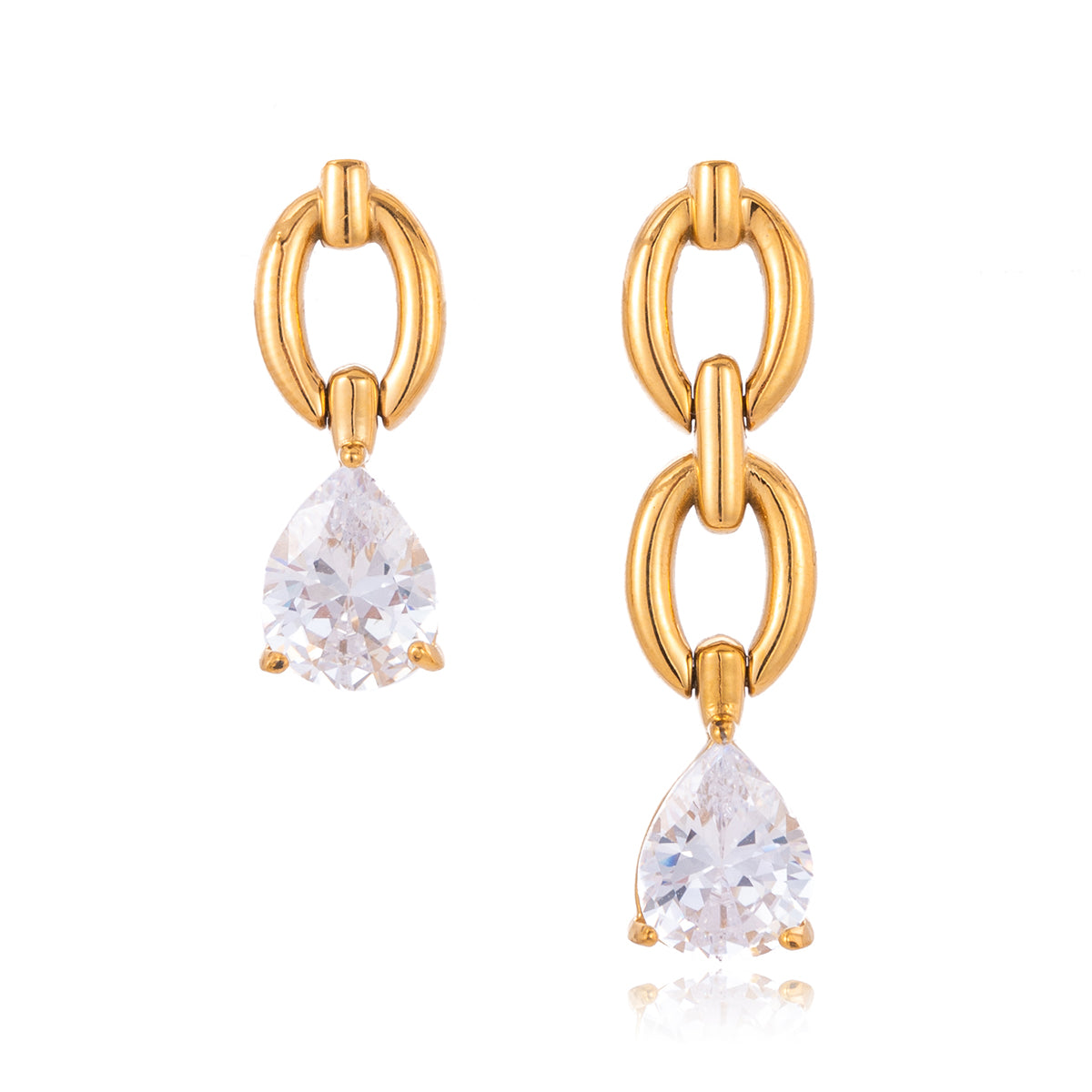 J&D  Trendy Teardrop CZ