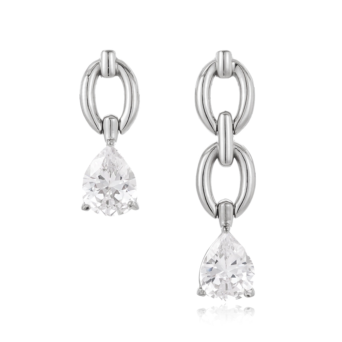 J&D  Trendy Teardrop CZ