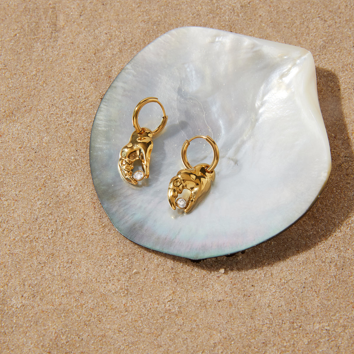 J&D  Crab Claw Drop Earrings