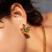 J&D  Rhinestone Spiral Holiday Party Earrings
