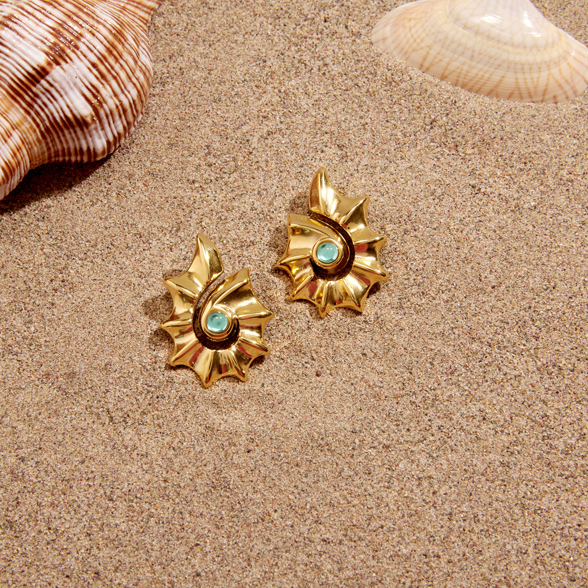 J&D  Rhinestone Spiral Holiday Party Earrings
