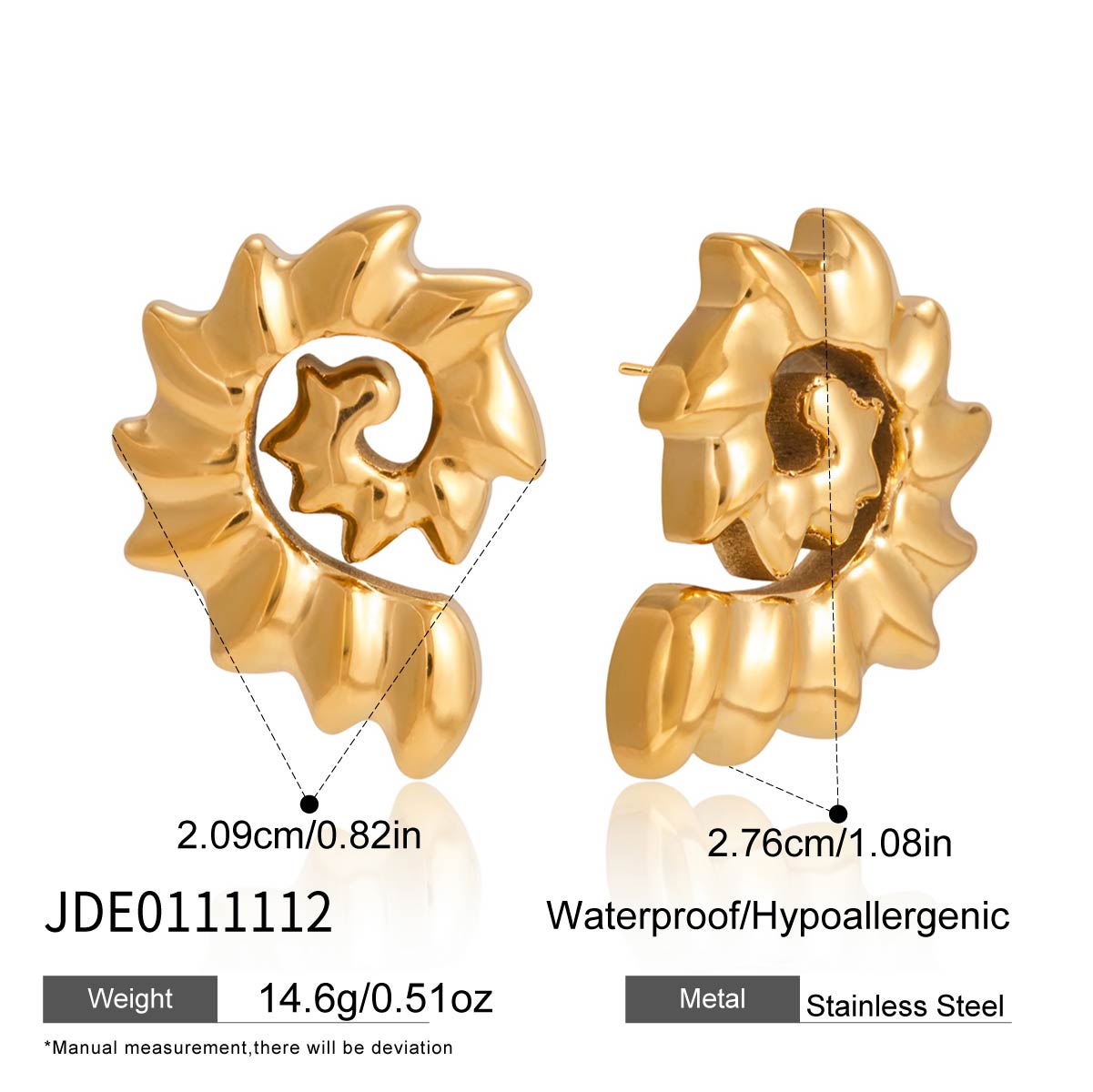 J&D  Stud Earrings Summer Beach Wearing