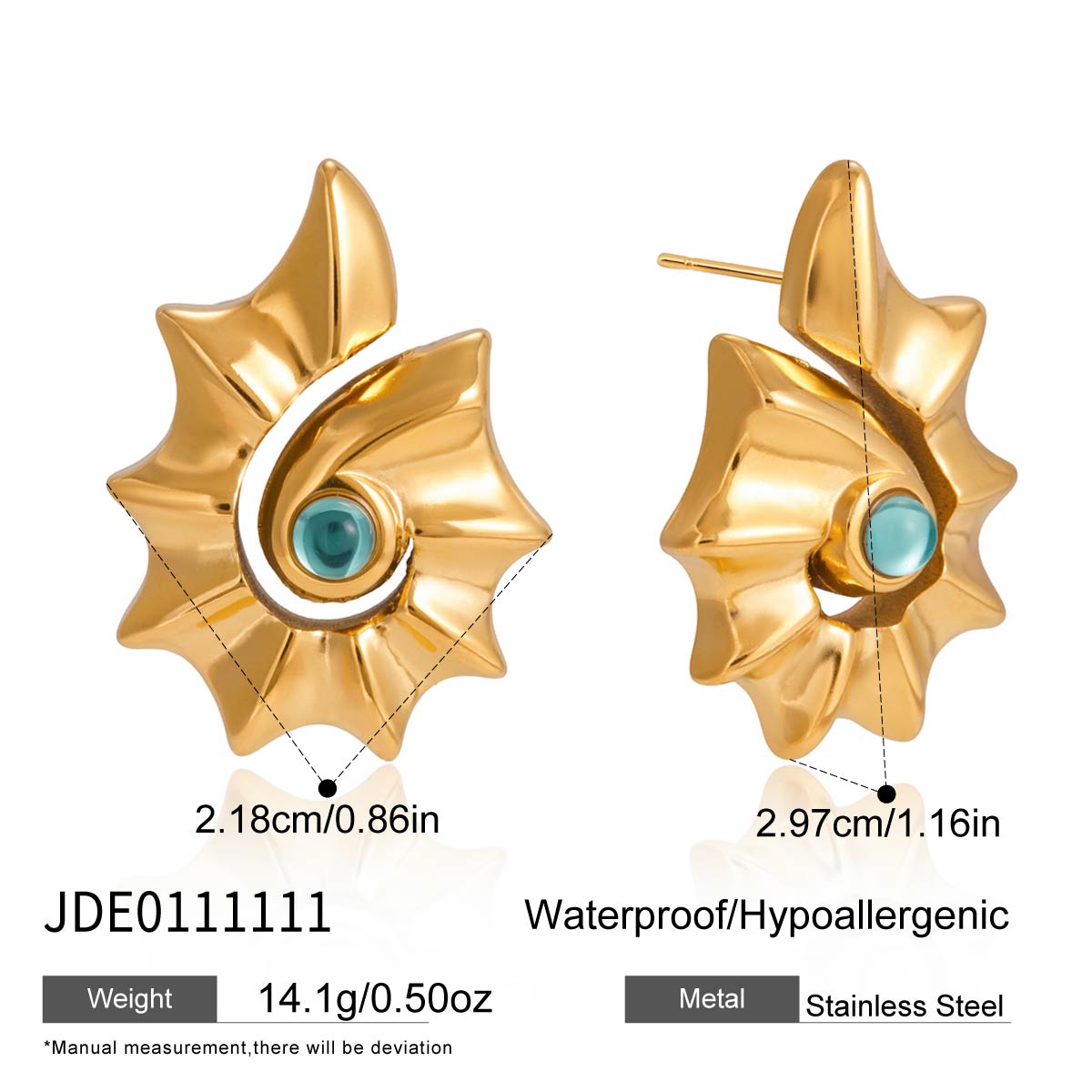 J&D  Rhinestone Spiral Holiday Party Earrings