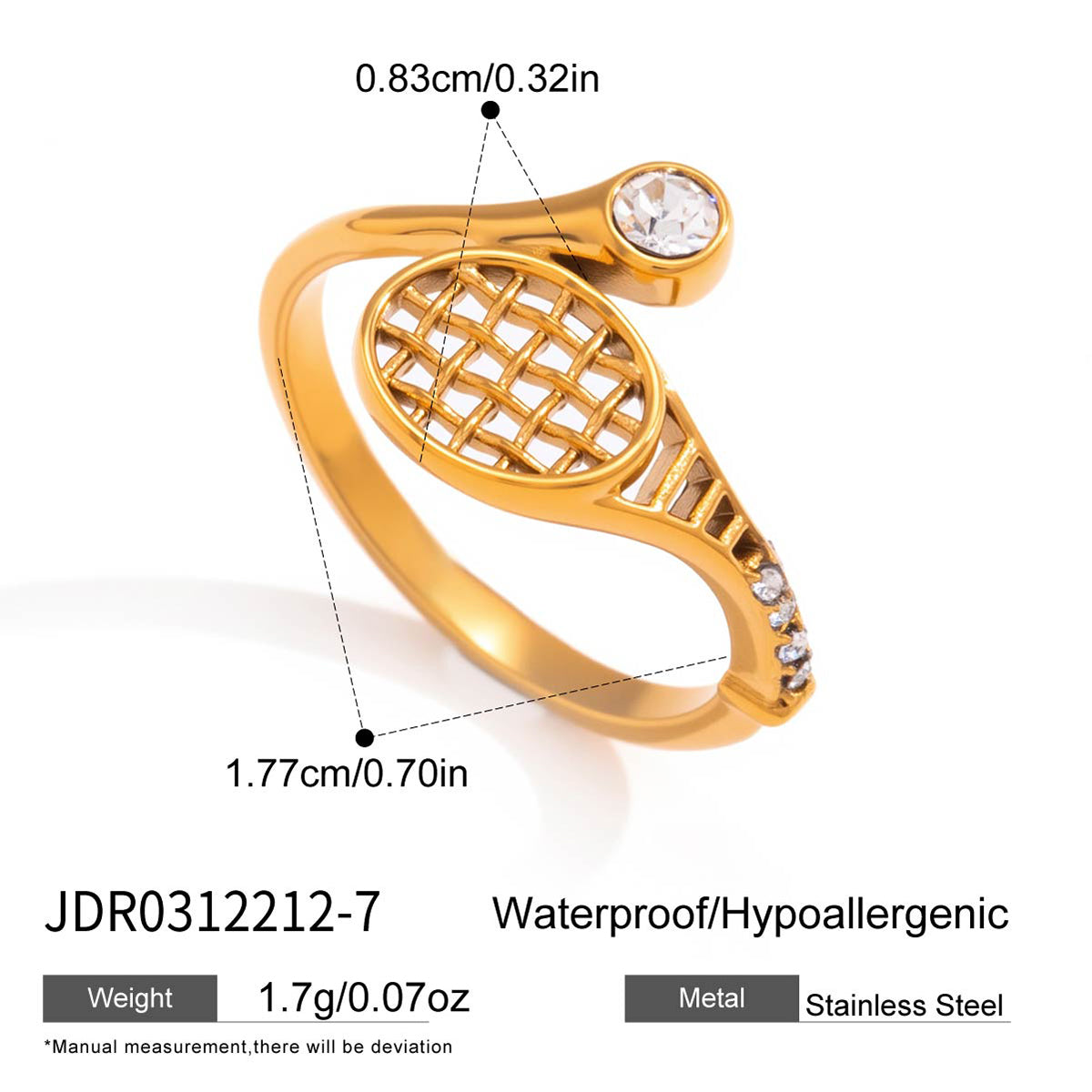 J&D  White Rhinestone Sporty