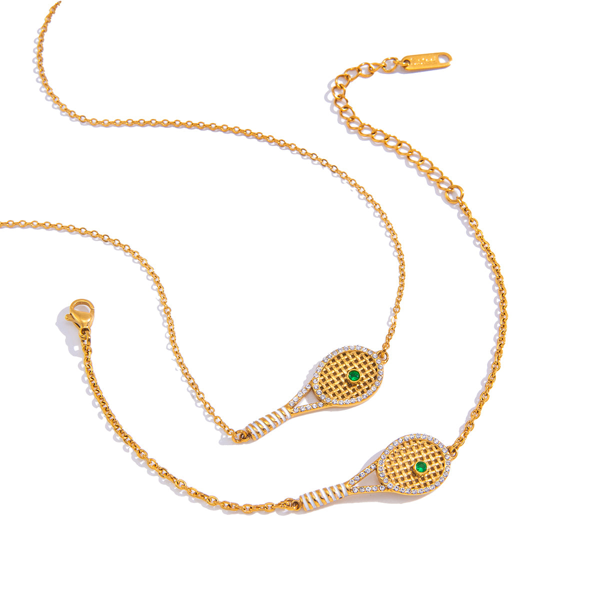 J&D  Racquet Pendant Bracelet Set