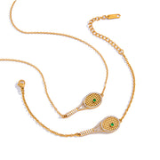 J&D  Racquet Pendant Bracelet Set