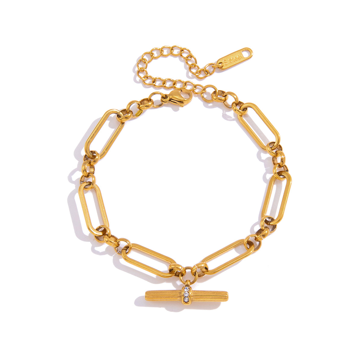 J&D  Chunky Paperclip Link Chain Bracelet