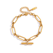 J&D  Chunky Paperclip Link Chain Bracelet