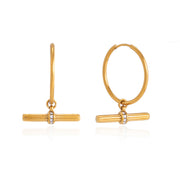 J&D Dangling Cubic Zirconia T Bar Pendant