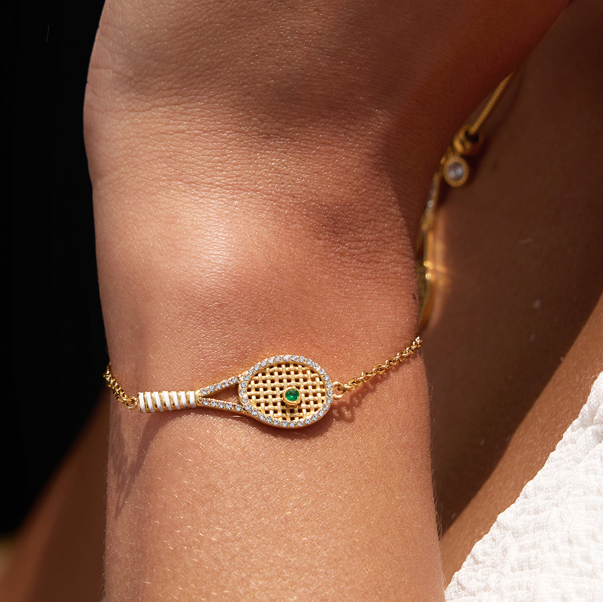 J&D  Racquet Pendant Bracelet Set