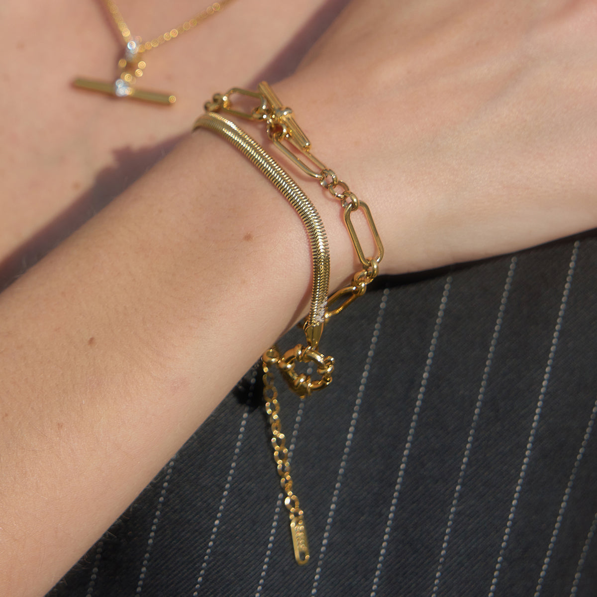 J&D  Chunky Paperclip Link Chain Bracelet