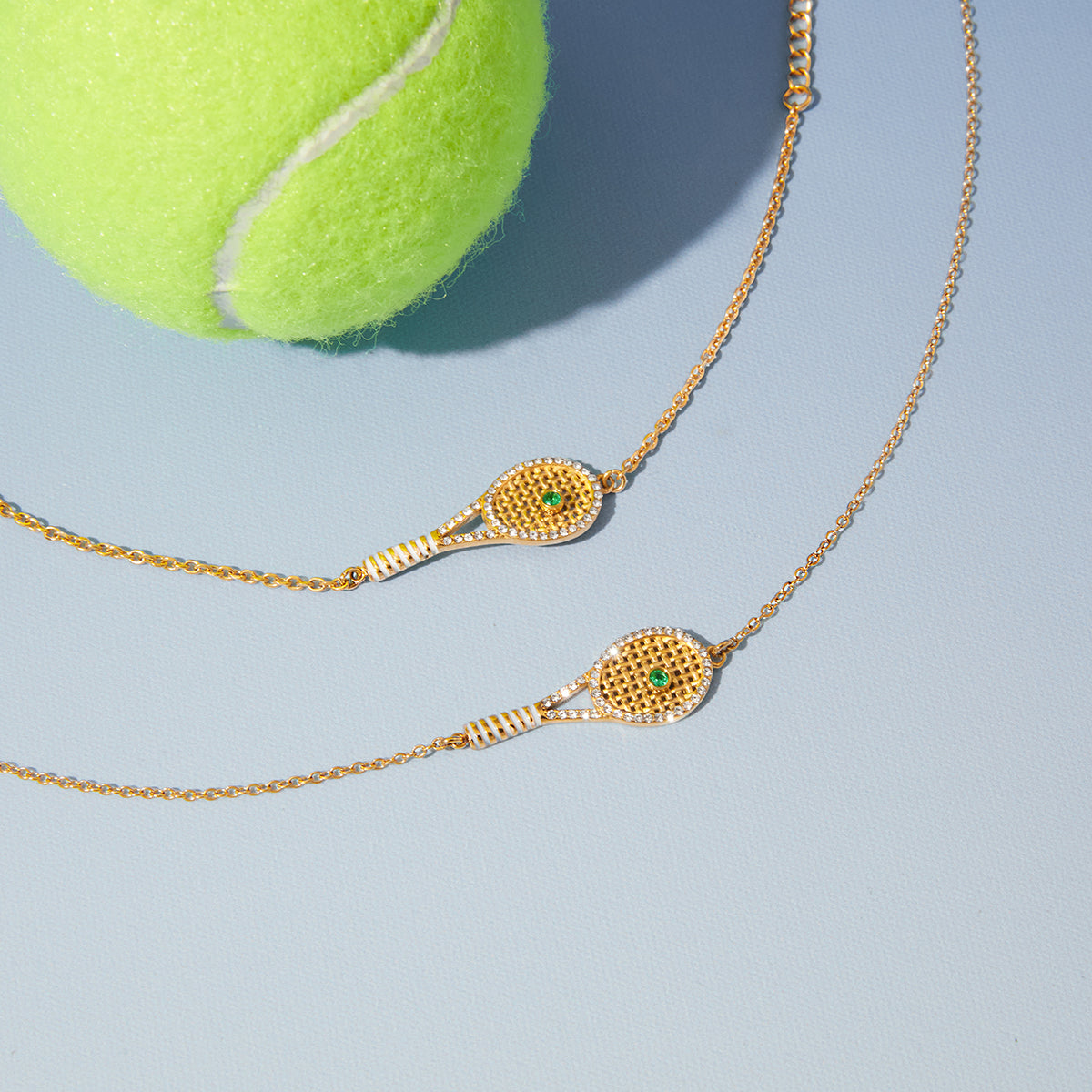 J&D  Racquet Pendant Bracelet Set