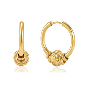 J&D   Hoop Earrings with Sparkling Rhinestone