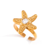 J&D Inlaid Sea Animal Open Band Tarnish