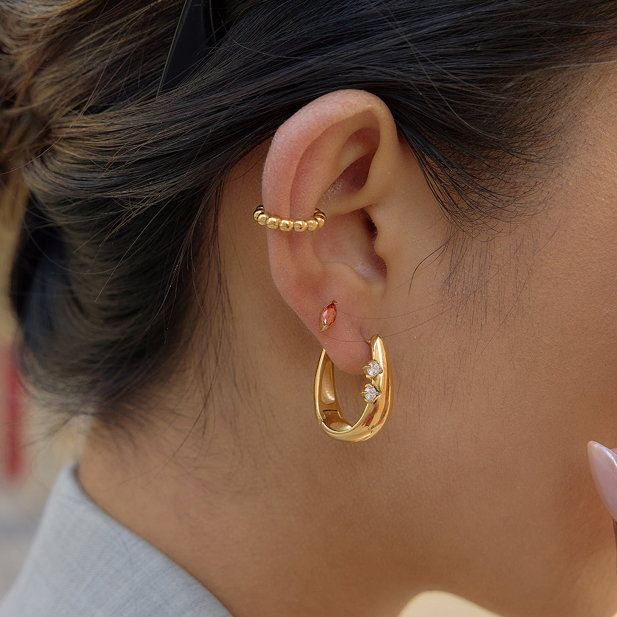 J&D  Hoop Earrings Daily Wearing Stacking Jewelry