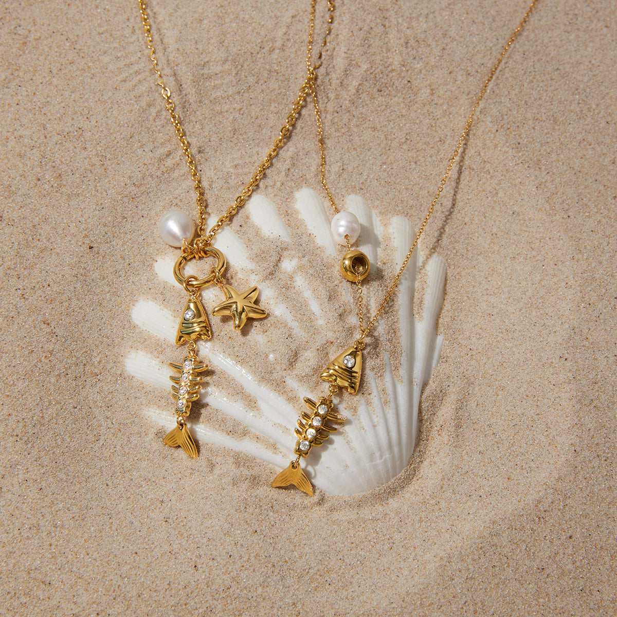 J&D  Freshwater Pearl Fishbone Starfish