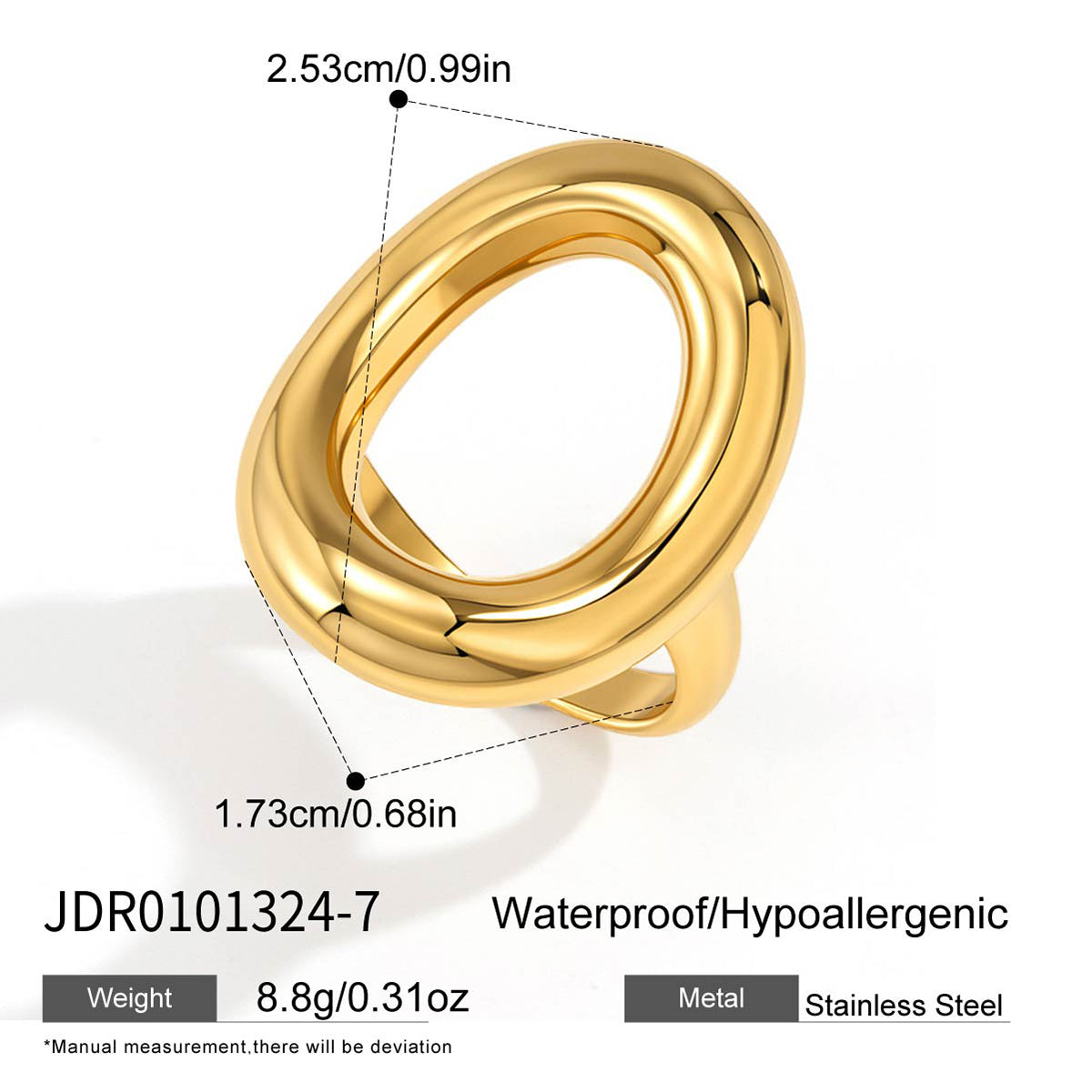 J&D  Ring Minimalist Hollow O Shaped