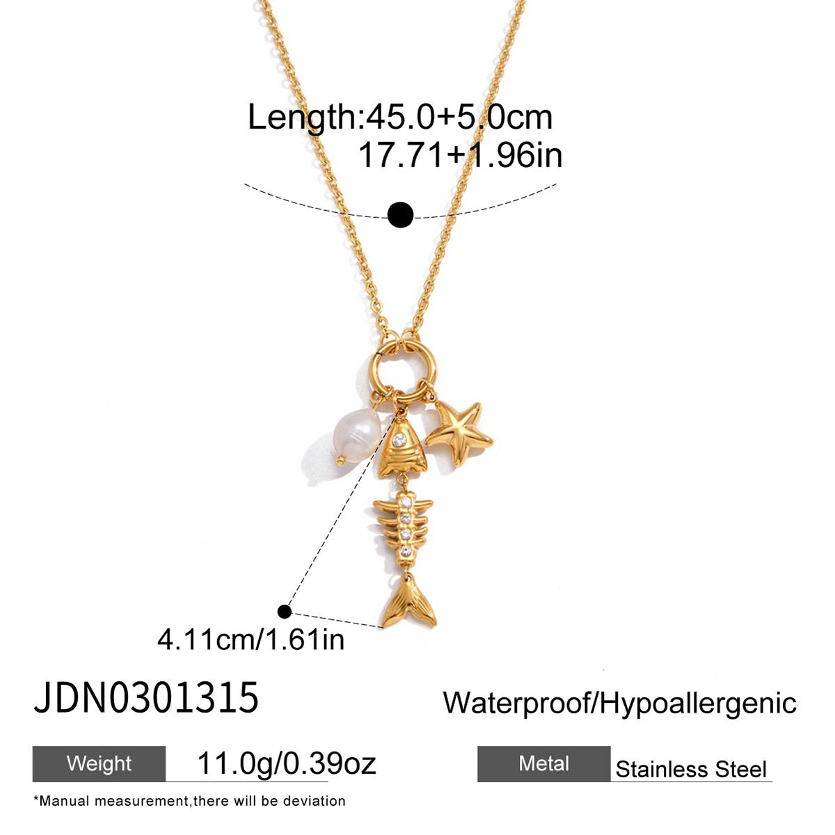 J&D  Freshwater Pearl Fishbone Starfish