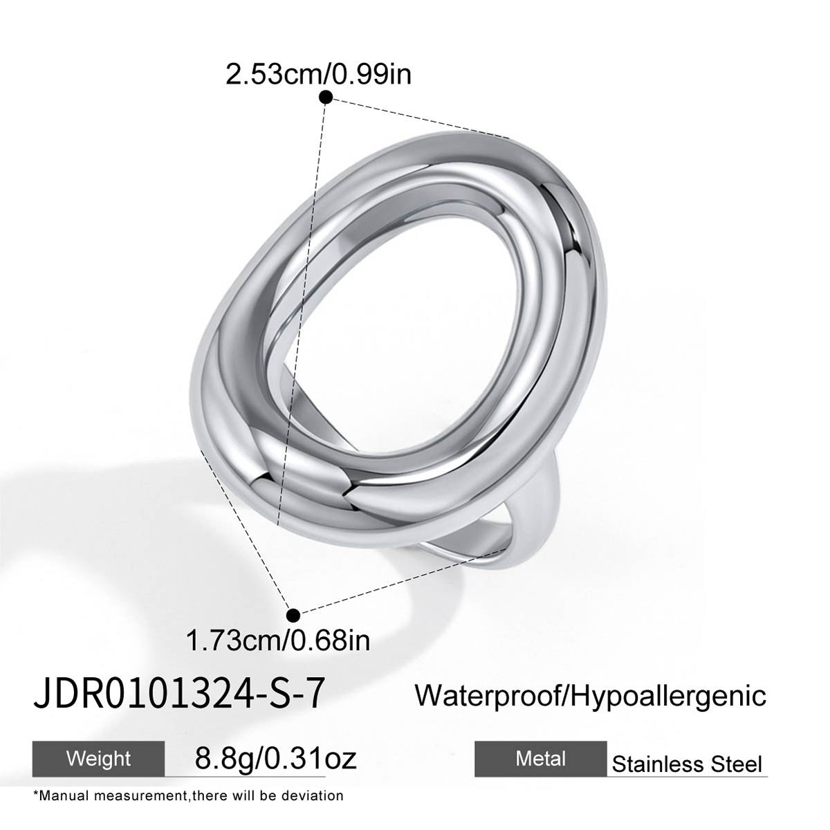 J&D  Ring Minimalist Hollow O Shaped