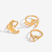J&D  Coral Branch Open Bangle Ring