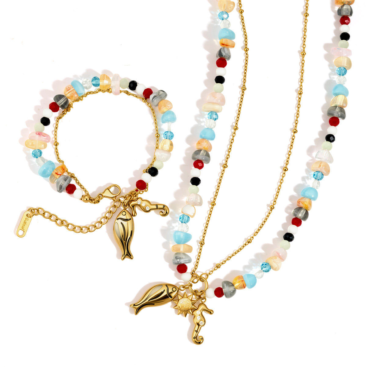 J&D  Layered Bracelet Seahorse Fish