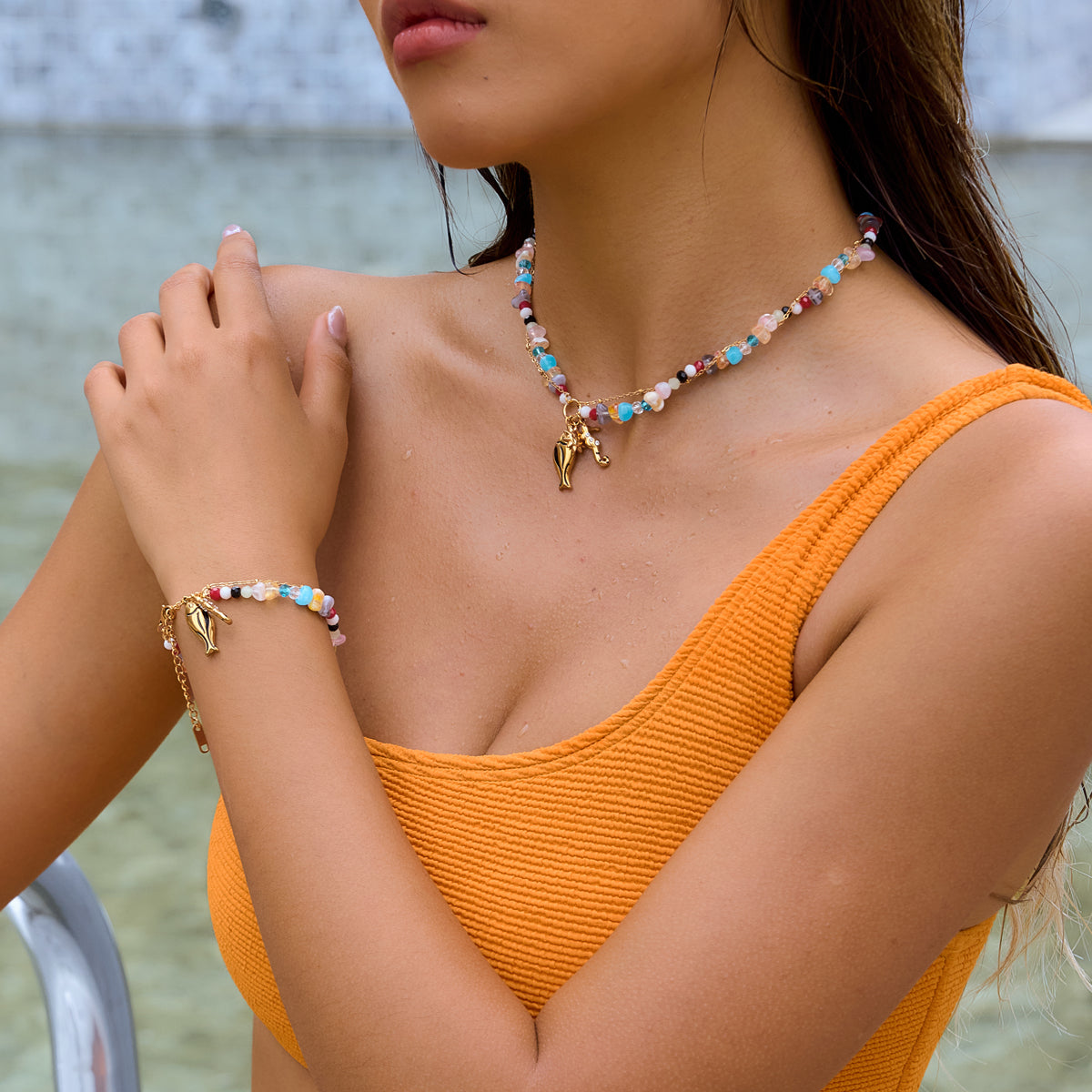J&D  Layered Bracelet Seahorse Fish