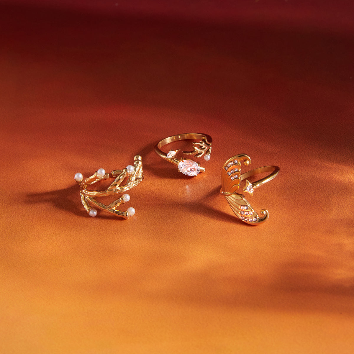 J&D  Coral Branch Open Bangle Ring