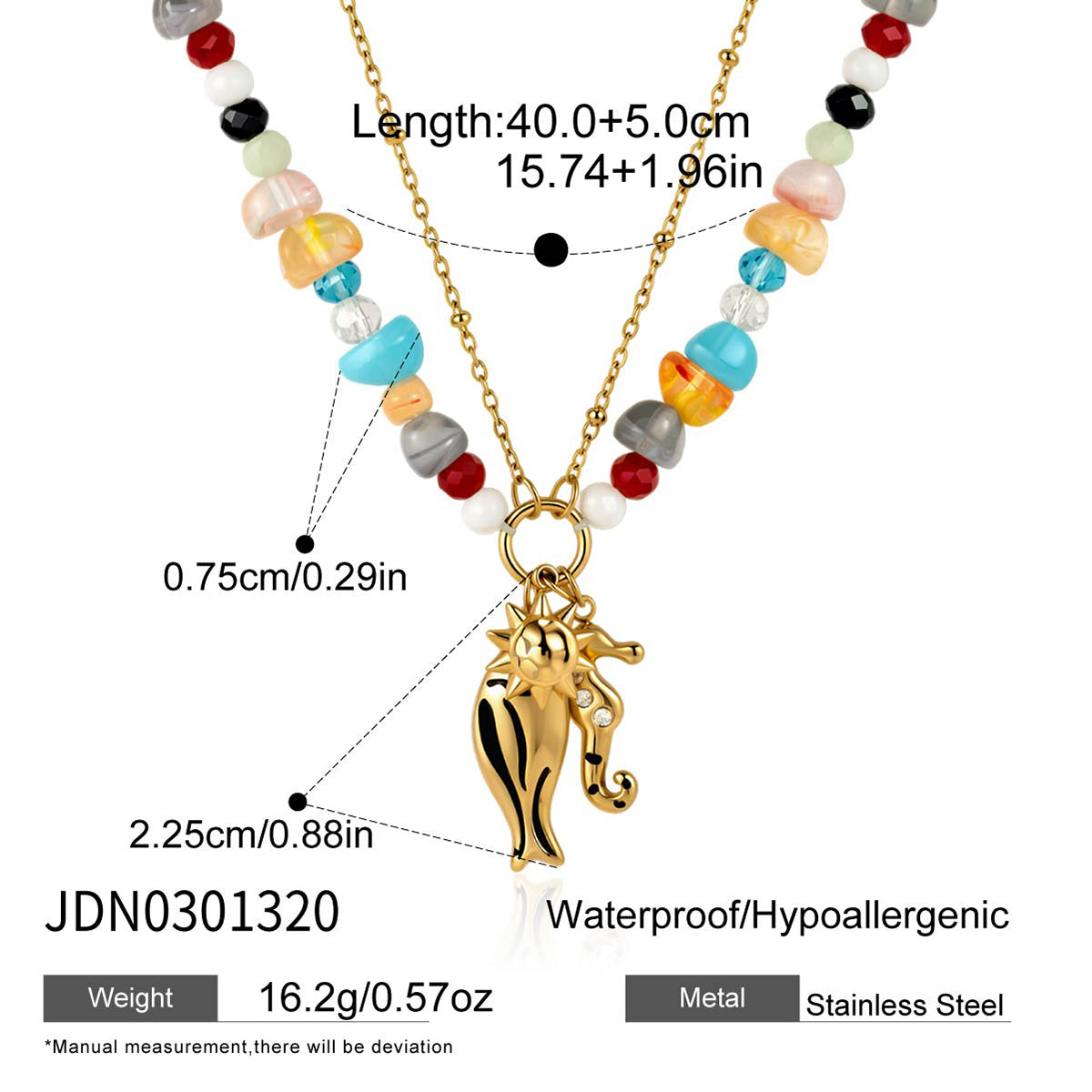 J&D  Layered Bracelet Seahorse Fish