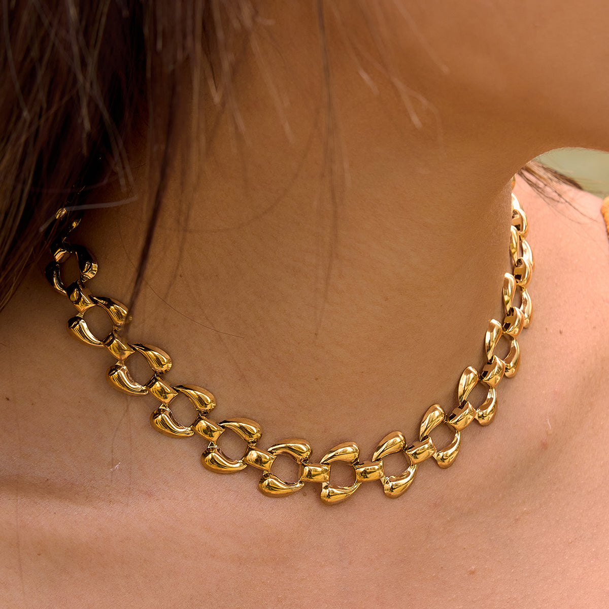 J&D  Necklace Double Teardrop Pendant Punk