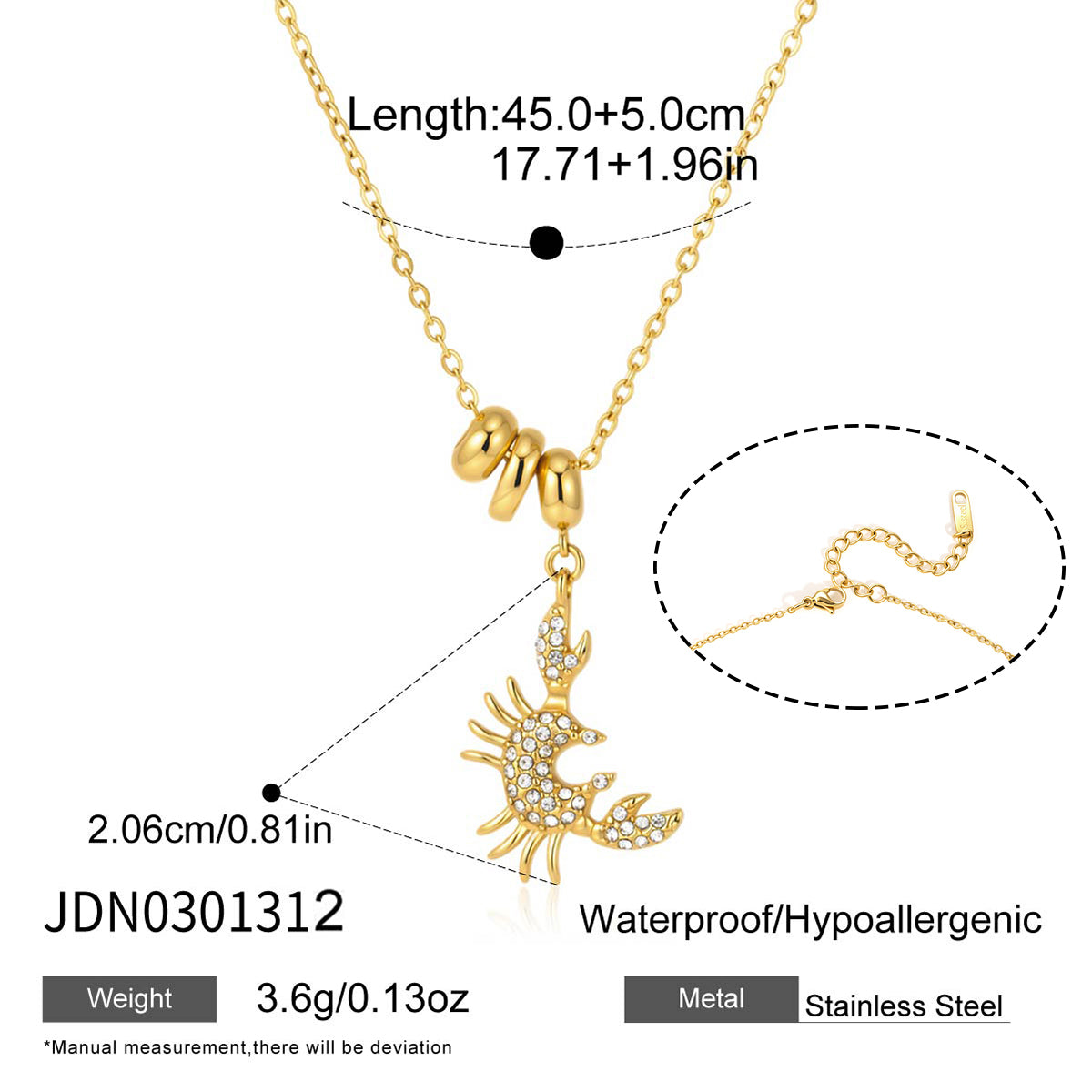J&D  Rhinestone and Zirconia Crab
