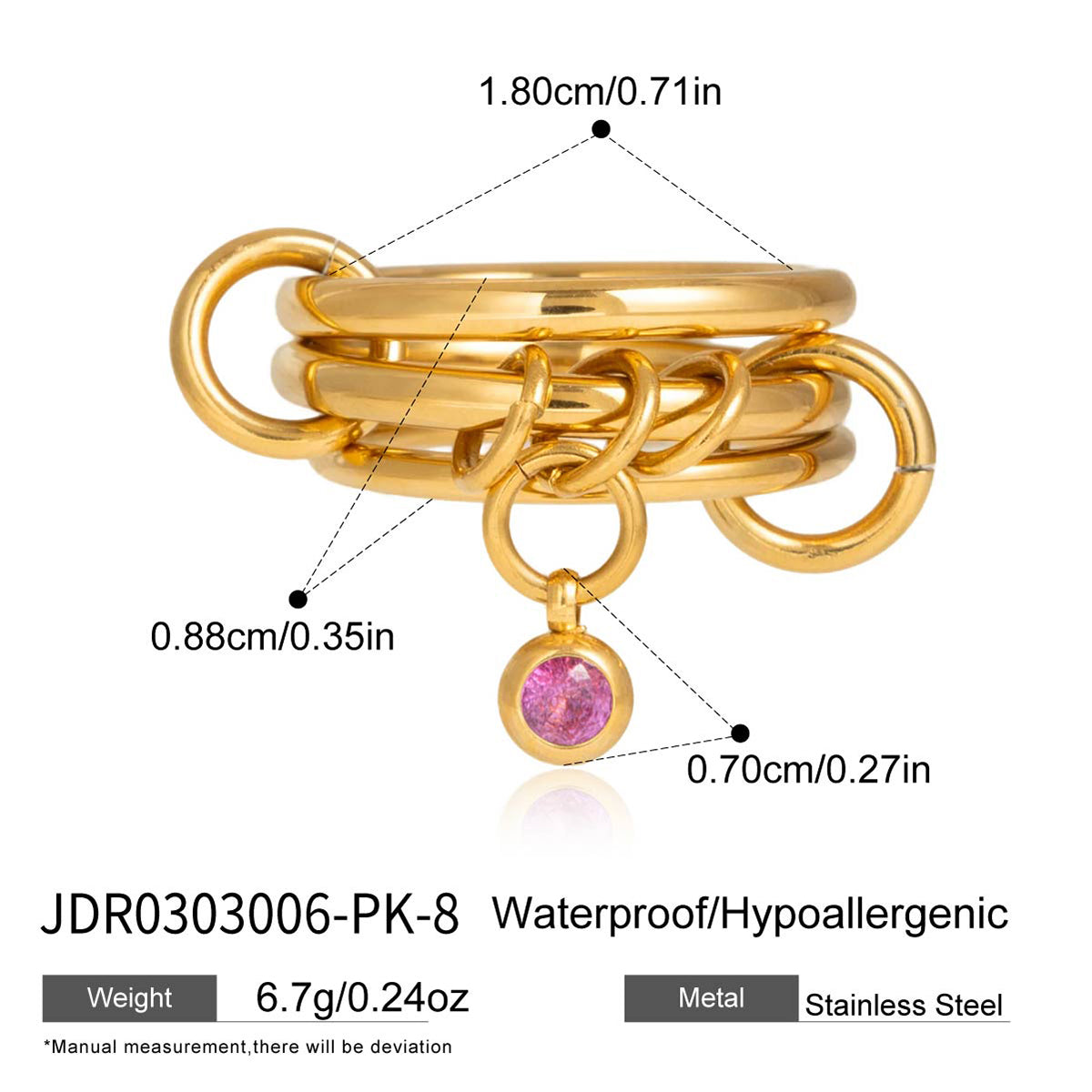 J&D  Multi Layer Stackable Ring
