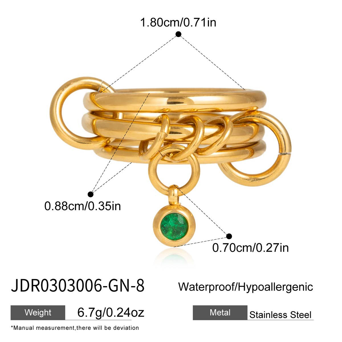 J&D  Multi Layer Stackable Ring