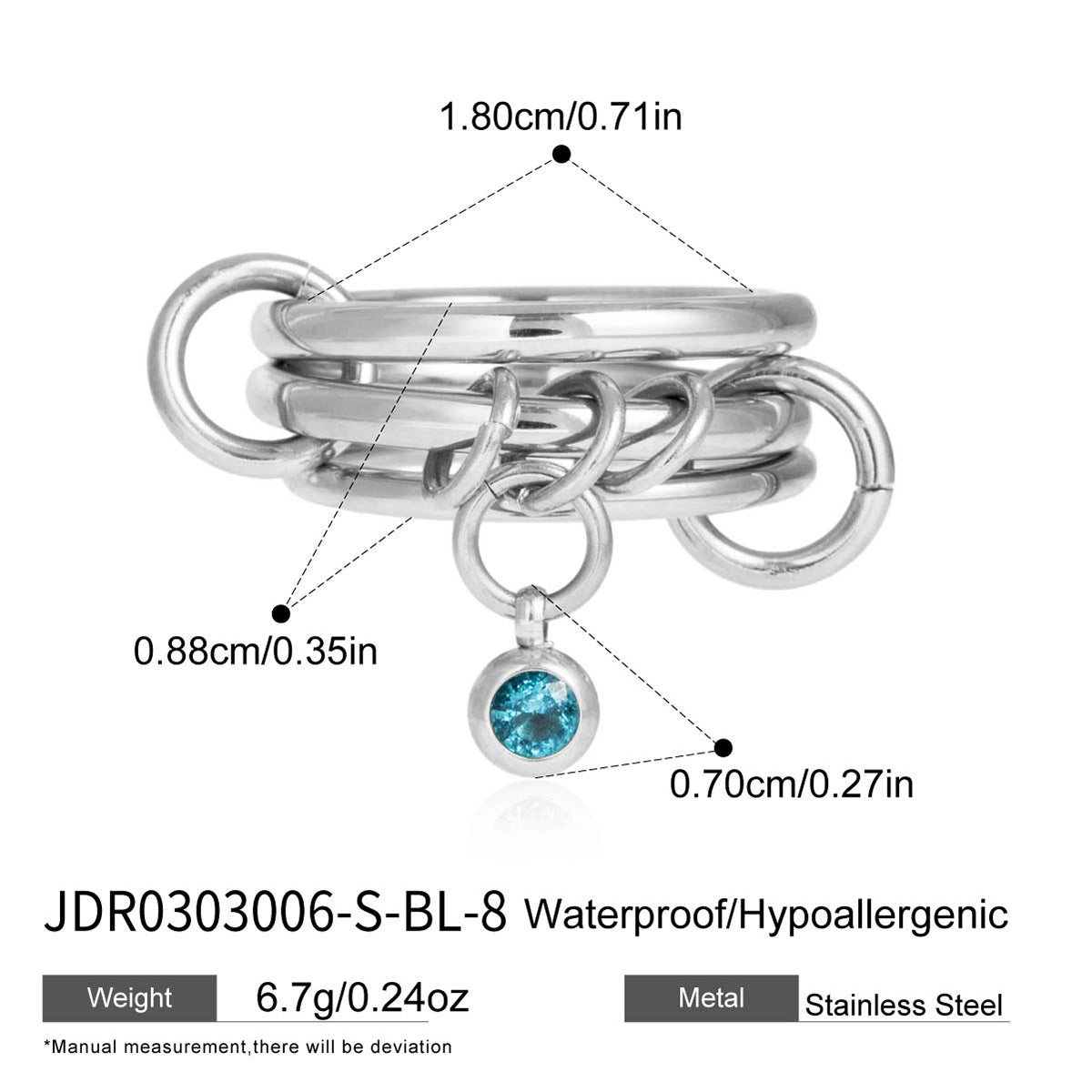 J&D  Multi Layer Stackable Ring