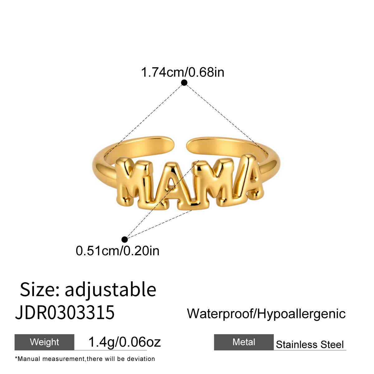 J&D  Zircon Bubble Letter MAMA Necklace for Mother's Day