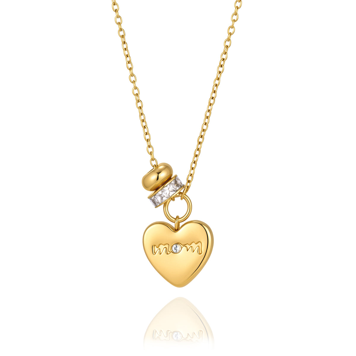 J&D   Mom Heart Pendant Necklace Mother's Day