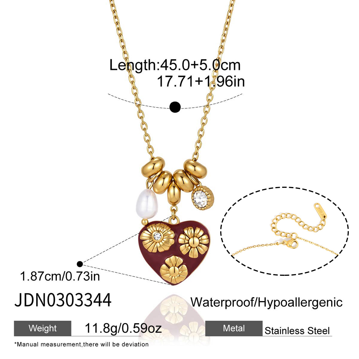 J&D   Mom Heart Pendant Necklace Mother's Day